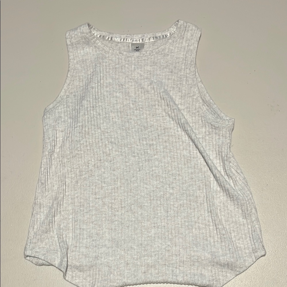 Casual Heather Gray Ribbed Tank Top